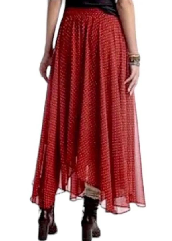 Free People Polka Dot Midi Ruffle Asymmetrical Skirt - Image 3