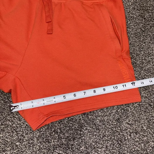 Gymshark Women's Orange Athletic Shorts Size Medium Drawstring Gym - Image 6