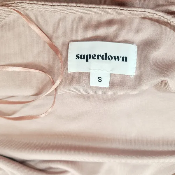 Superdown Yvonne Laced Back Midi Dress in Taupe - Image 8