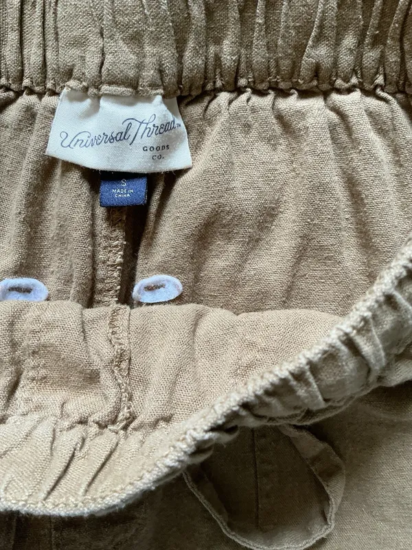 Universal Thread Linen-Blend Drawstring Jogger Pants Khaki Tan Size S - Image 3