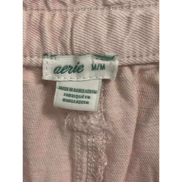 Aerie Women’s Blush Pink High Rise Frayed Hem Utility Shorts Size M/M - Image 5