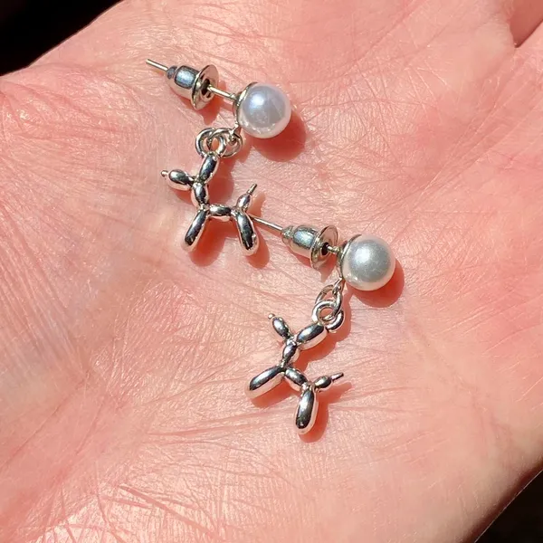 Handmade cute retro y2k ballon dog earrings 🐶🎈 - Image 4