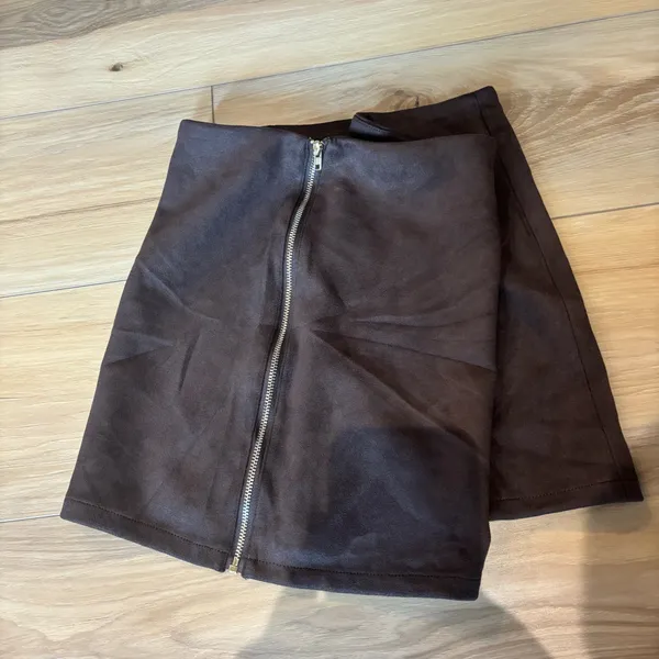 Sincerely Jules Brown Faux Suede Mini Skirt - Image 3