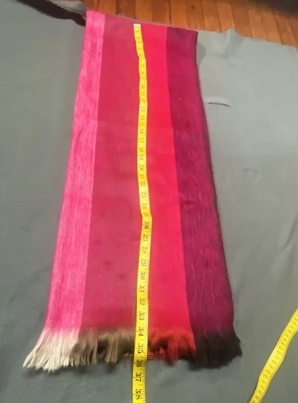 Poppy's Alpaca Scarf - Pink and Red Ombré Stripe - Image 7