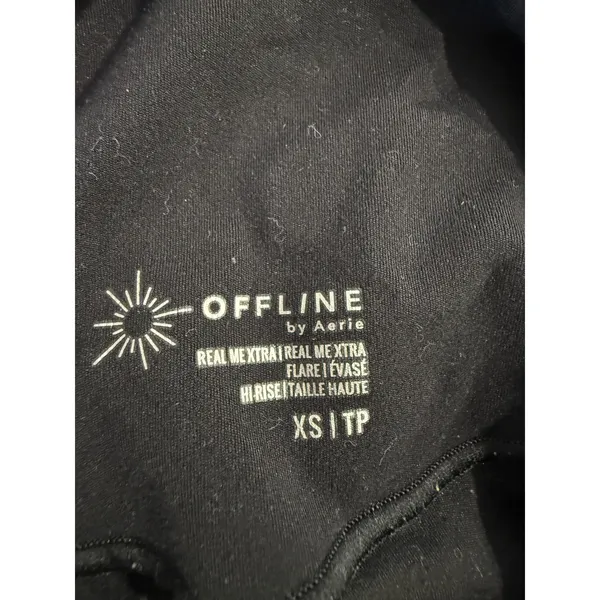OFFLINE by Aerie Real Me Xtra Flare Leggings Black High Rise XS TP Yoga Pants - Image 3