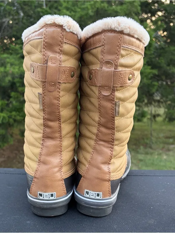 JBU by Jambu Lorna Cold-Weather Quilted Winter Duck Boots Tan Brown 9M - Image 8