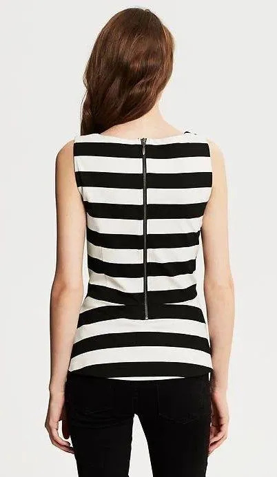 Banana Republic Chevron Stripe Sleeveless Peplum Top - Image 2