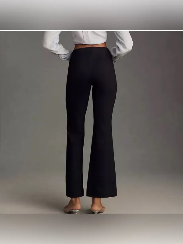 NWT The Margot Kick-Flare Cropped Pants by Maeve size XL black Anthropologie - Image 2