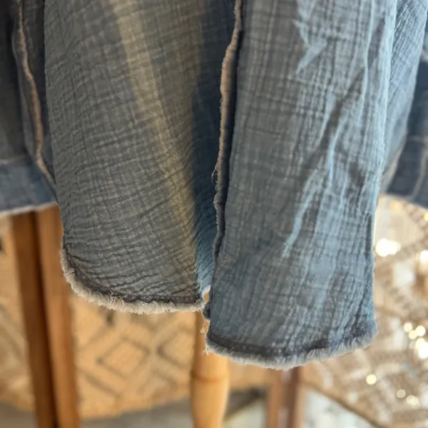 Aerie Chambray Mineral Wash Tunic Length Button-Up Shirt - Image 9