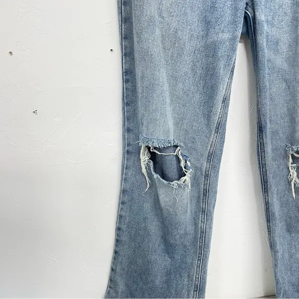 Pacsun Distressed Light Wash 90s Boyfriend Jeans Womens 29 Blue Denim Baggy - Image 3