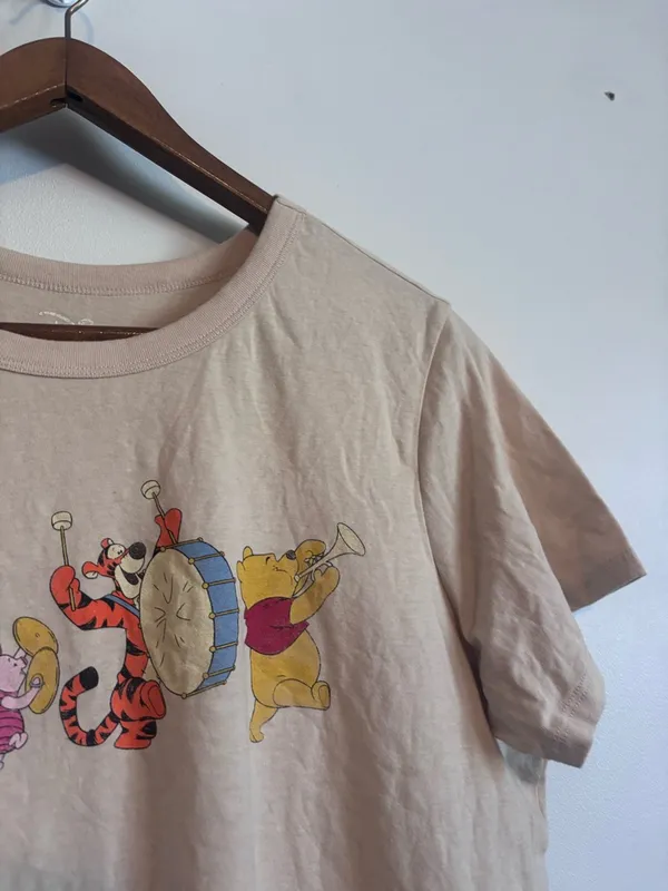 Disney Winnie the Pooh Tigger Parade Beige Graphic Logo Tee Shirt Top - Image 6