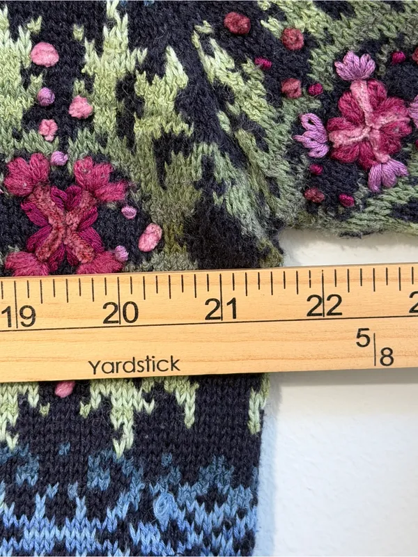 Talbots Vintage Floral Embroidered Cardigan Sweater Size Large Women’s - Image 11