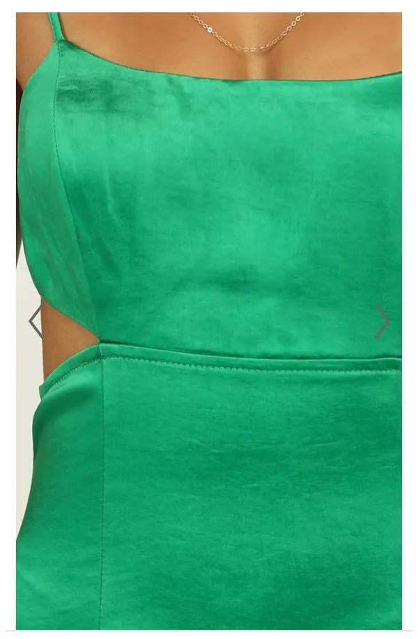 Showpo Satin Green Formal Dress - Image 3