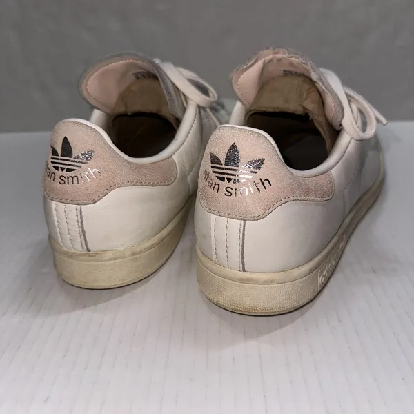 Adidas Stan Smith Shoes Womens Size 10.5 White Pink Leather Tennis‎ Sneakers - Image 4
