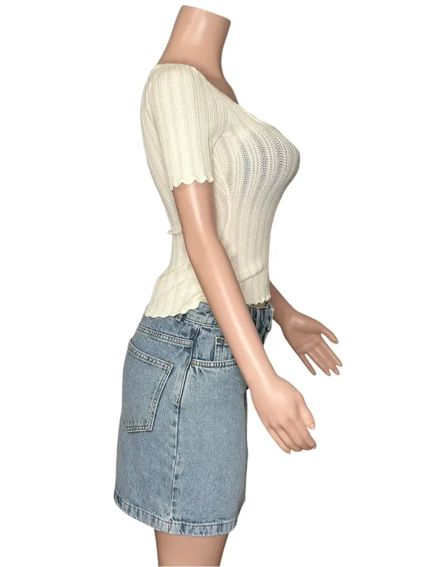 SÉZANE Marja Denim Mini Skirt, Vintage Blue, FR38/US6 - Image 7