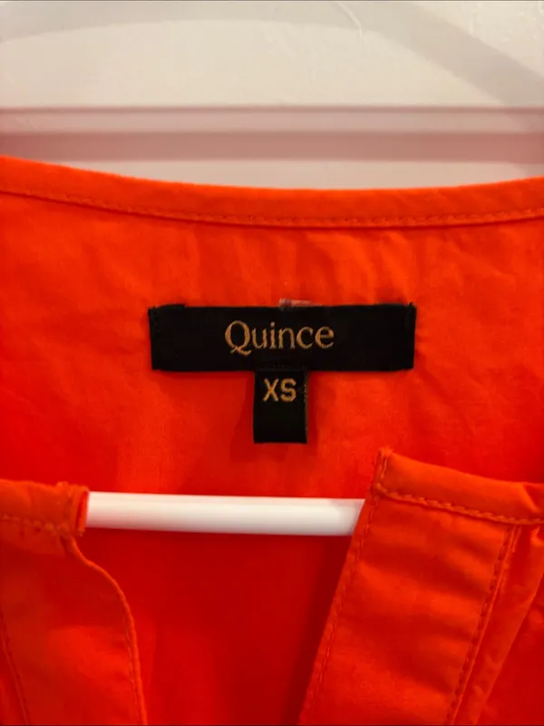 Quince 100% Organic Cotton Tiered Maxi Dress Vermilion Red XS - Image 2