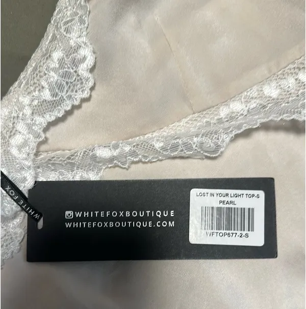 White Fox Lost in Your Light Lace Cami Top - Image 4
