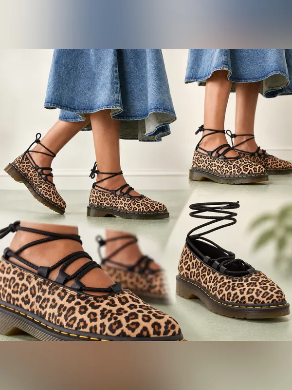 Dr. Martens Elphie II Leopard Hair-On Pointed Ballet Flats Size 7 NIB - Image 2