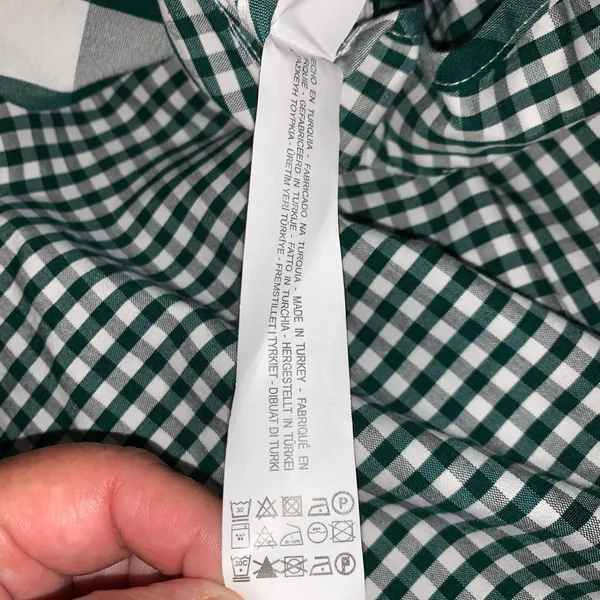 Zara green/white gingham Asymmetric ruffle Midi Skirt size XS - Image 9