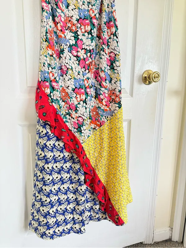 Anthropologie 52 Conversations Colloquial Bias Patchwork midi Dress - Image 4