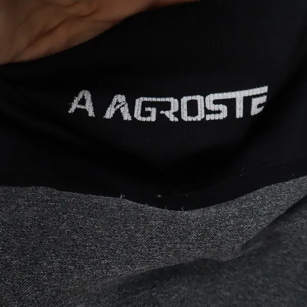 A AGROSTE Womens High Waist Seamless Leggings Black Grey Striped Activewear - Image 2