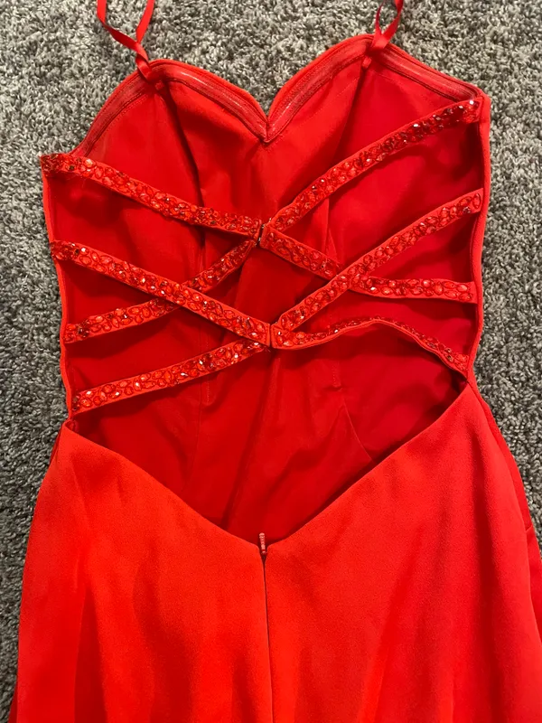 Red Formal Dress Size 00 - Image 5