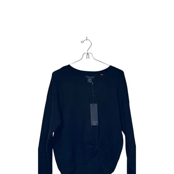 Rachel Zoe‎ Women's Sweater Long Sleeve Cropped Knit Pullover Black Large NWT - Image 4