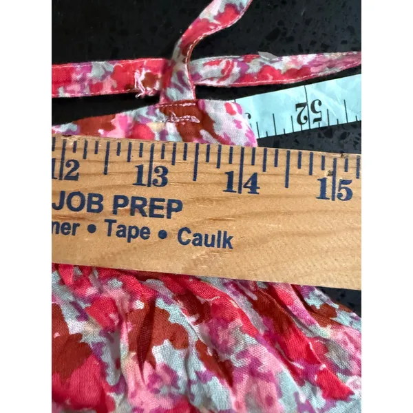 FP One Free People Pink Floral Ruffle Tiered Camisole‎ Smocked Back Top Medium - Image 6