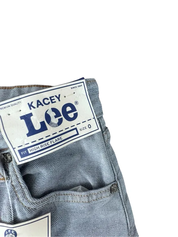 Lee Two-Tone High-Rise Flare Jeans in Dark and Light Blue Kacey Musgraves NWT - Image 3