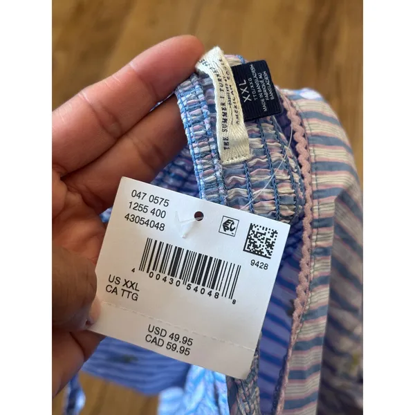 American Eagle Summer I Turned Pretty Striped Floral Peplum Cami Top XXL NWT - Image 4