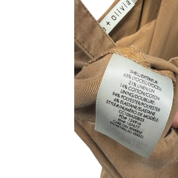 Alice + Olivia Tiana Button‎ Front Jumpsuit Tan Utility Cargo Tie Waist Size 8 - Image 14