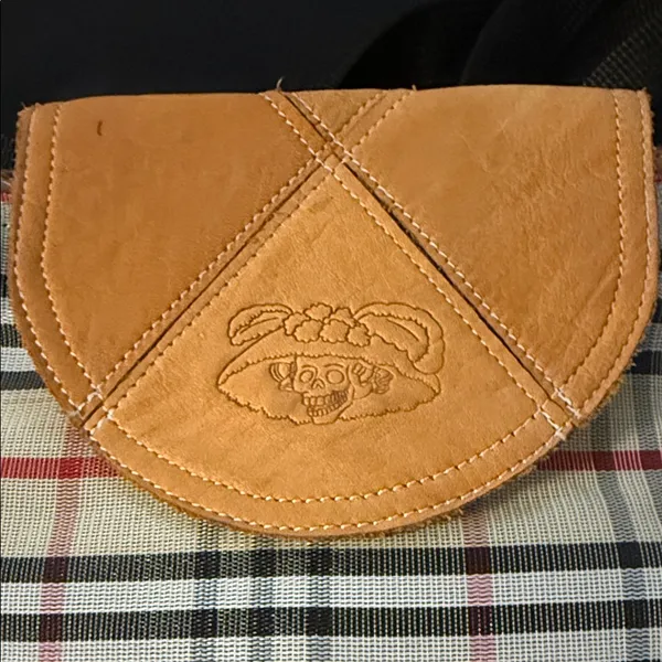 Plaid Canvas Tote Bag with Tan Leather Trim - Image 3