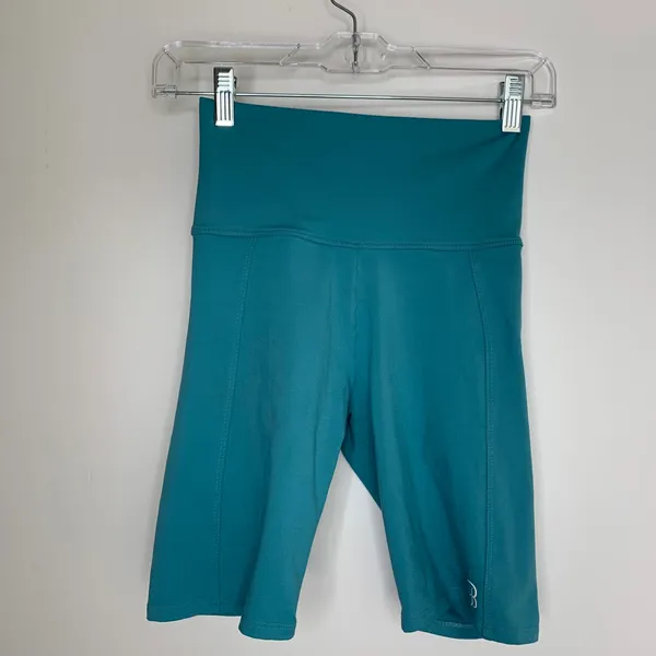 Bombshell Sportswear Jade Teal High Waisted Shorts Womens Medium - Image 2