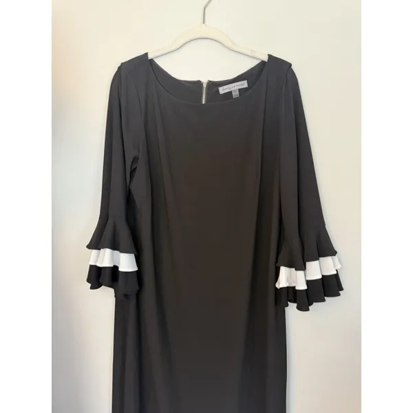 Danny And Nicole Black Bell Sleeve Dress Sz 14 - Image 2