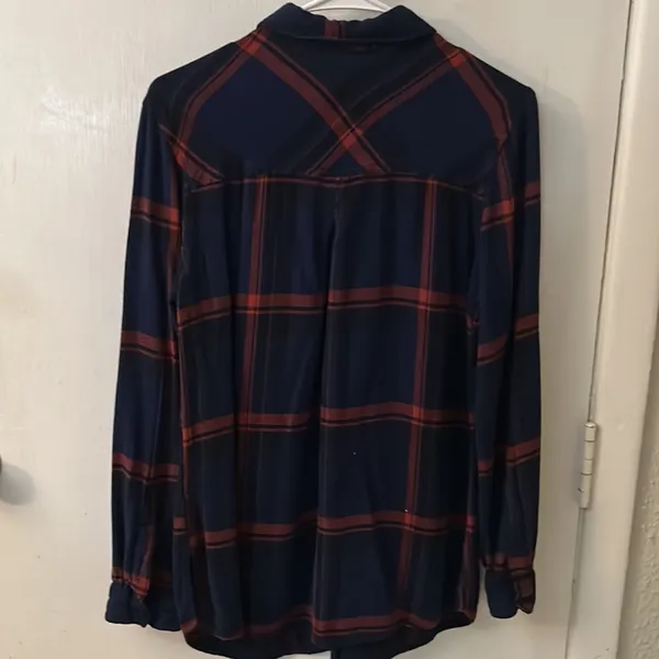 BDG Urban Outfitters Navy Plaid Button Down M Cabincore Fisherman Western Rodeo - Image 4