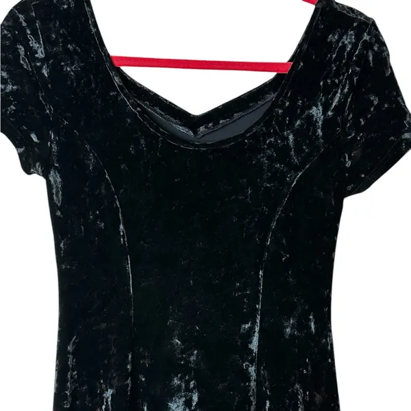 St. Michaels Black Velvet Midi Dress WhimsiGoth 90s Grunge Witchy Goth Size 8 - Image 5
