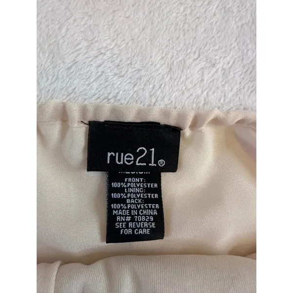 rue21 Womens Medium Champagne Gold Silver Sequin Striped Camisole Top Tank - Image 3