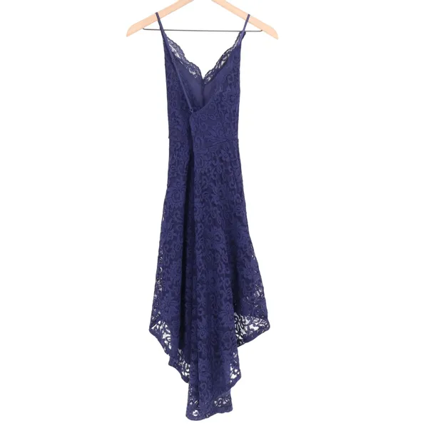 Windsor Navy Blue Lace High-Low V-Neck Formal Dress Small - Image 4