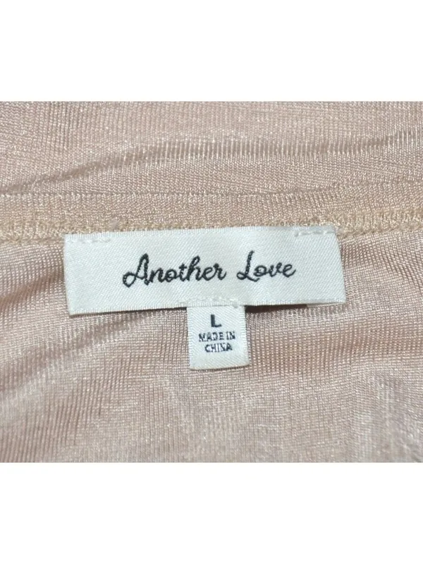 Another Love Ladies Beige Blouse Top Size L Shiny Slinky Neutral Career - Image 6