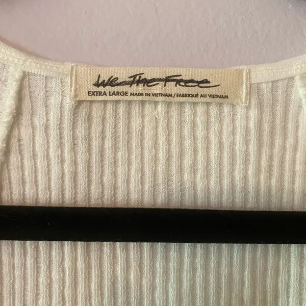 We The Free Boss Babe White Ribbed Sleeveless Tank Boho Layering Women's size XL - Image 3