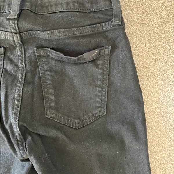 JEN7 - 7 For All Mankind Coated Black Straight Leg Jean - Image 6
