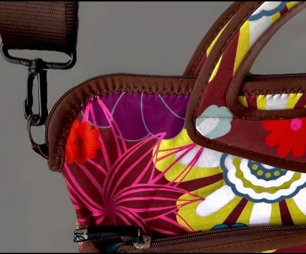 ie Floral Zippered Laptop Removable Shoulder Strap Messenger Bag 16” X 12” - Image 2