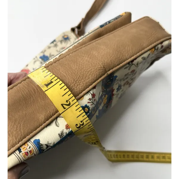 MultiSac Crossbody Bag Purse Floral Pockets Hippie Cottage Tan Boho Teacher Mom - Image 14