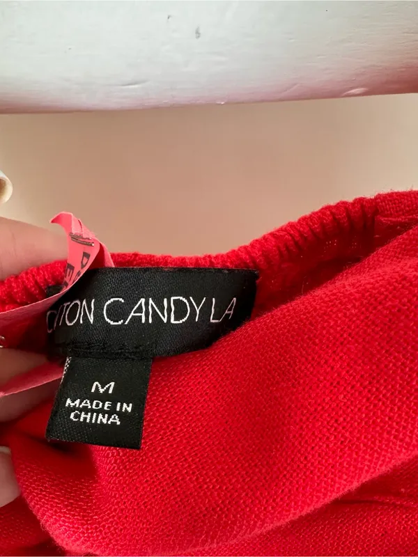 Cotton Candy LA Red Linen Keyhole Dress Size Medium - Image 11