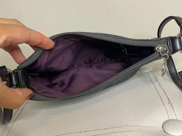 Coach Mini Crossbody Bag with Purple Satin Interior - Image 4