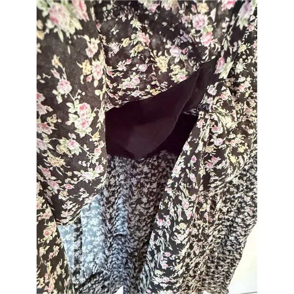 Lulu's Black & White Floral Side-Slit Maxi Skirt - Image 6