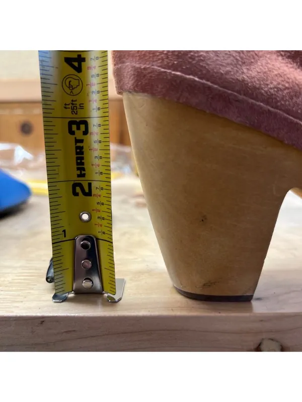 Anthropologie Latigo Cabo Suede Pump Chunky Wooden Heel Terracotta Cutout Size 9 - Image 13