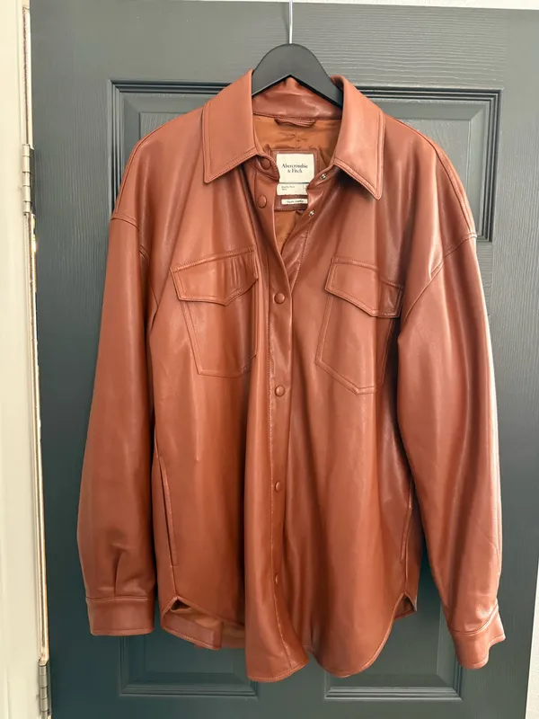 Abercrombie Vegan Leather Jacket XL Super Soft - Image 2