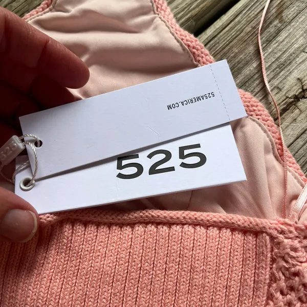 Anthropologie 525 Crochet Halter Tank Peach Tie Neck Size XS. NEW! - Image 7