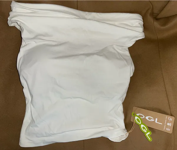 Ruched off shoulder top White - Image 2